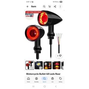 Motorcycle Bullet 48 Leds Rear Turn Signal Light SMD Blinker Indicator Fit